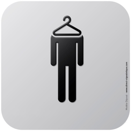 Pictogramme Alu avec relief Vestiaires Hommes