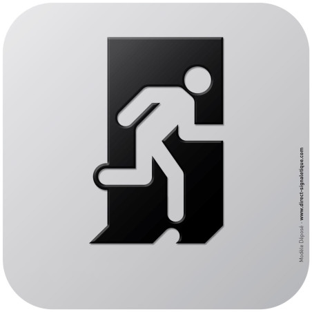 Pictogramme Alu avec relief Evacuation