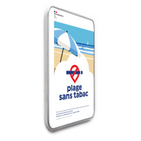 Panneau routier officiel plage sans tabac - Gamme standard