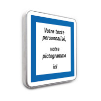 Panneau routier carré avec texte personnalisé - Type CE - Gamme standard - Classe 1