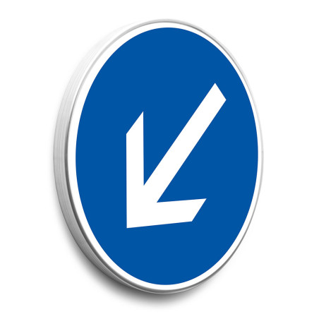 Panneau Contournement obligatoire par la gauche - B21a2 - Gamme standard - Classe 1