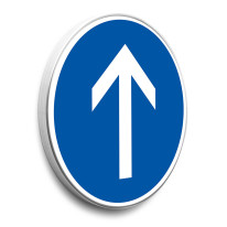 Panneau Direction tout droit obligatoire - B21b - Gamme standard - Classe 1