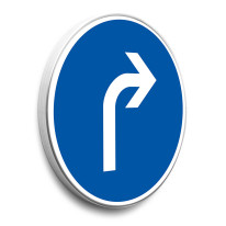 Panneau Direction obligatoire à droite - B21c1 - Gamme standard - Classe 1