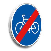 Panneau fin de piste ou bande cyclable obligatoire - B40 - Gamme standard - Classe 1