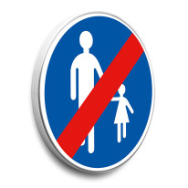 Panneau fin de chemin obligatoire pour piétons - B41 - Gamme standard - Classe 1