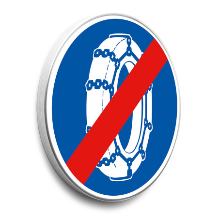 Panneau Fin d´obligation de l´usage des chaînes - B44 - Gamme standard - Classe 1