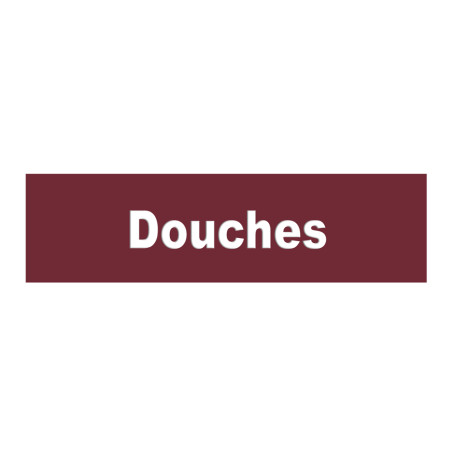 Plaque de porte Texte relief - Douches - H 80 x L 200 mm
