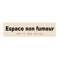 Plaque de porte Texte relief - Espace non fumeur - H 80 x L 200 mm