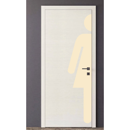 Plaque de propreté silhouette Femme Poignée droite - PVC antibactérien -H 2040 x L 431 mm