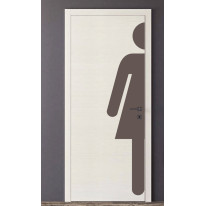 Plaque de propreté silhouette Femme Poignée droite - PVC antibactérien -H 2040 x L 431 mm