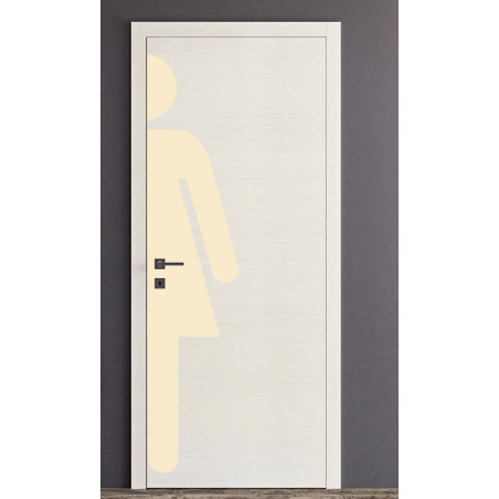 Plaque de propreté silhouette Femme Poignée gauche - PVC antibactérien -H 2040 x L 431 mm