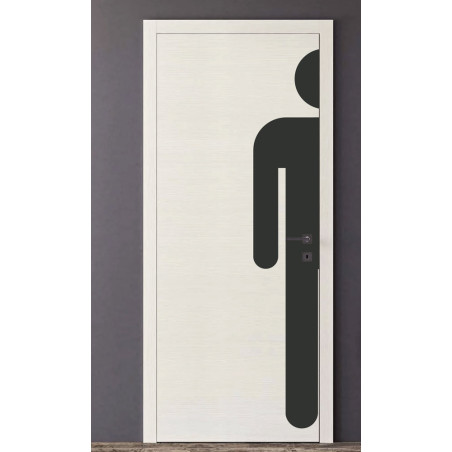 Plaque de propreté silhouette Homme Poignée droite - PVC antibactérien - H 2040 x L 338 mm