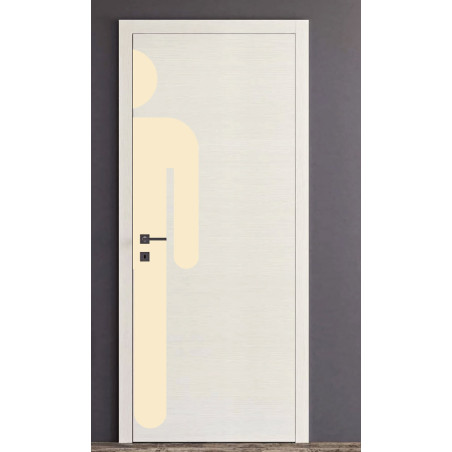 Plaque de propreté silhouette Homme Poignée gauche - PVC antibactérien - H 2040 x L 338 mm