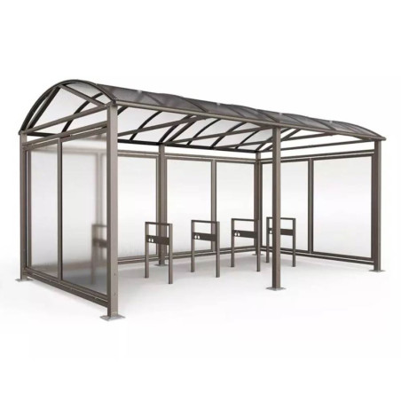 Abris vélo extérieur voûté - Grand format - Module tout-en-un (initial + complémentaire + bardages)