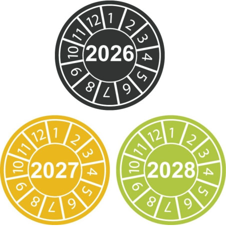 Pastilles calendrier 2026 2027 2028