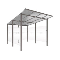 Abri de vélo - Grand format - Initial (avec bardage de fond + bardages latéraux) - Scellement direct - Gris