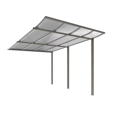 Abri de vélo - Grand format - Initial (avec bardage de fond + bardages latéraux) - Scellement direct - Gris