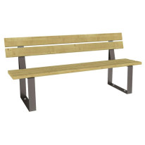 Banc urbain acier gris et bois résineux traité autoclave classe 4