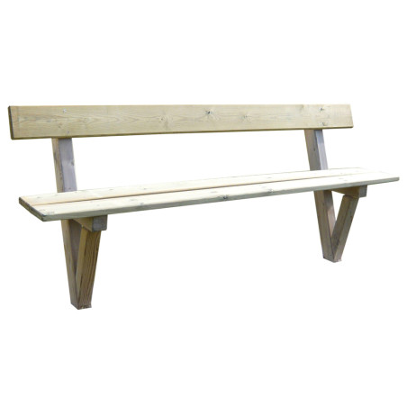 Banc en bois avec une lame pour dossier