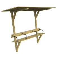 banc avec ombrelle et accoudoirs