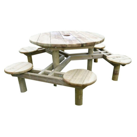 Table de pique-nique en bois 6 places