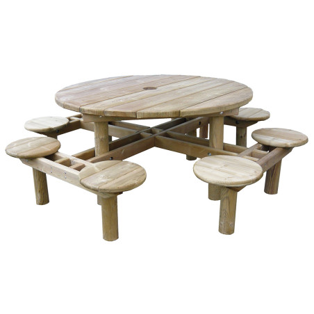 Table de pique-nique en bois 6 places
