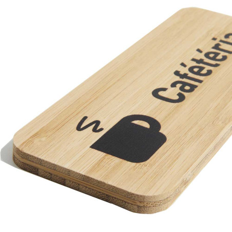 Plaque de porte Cafétéria 60x150 mm - gamme Bamboo rectangle