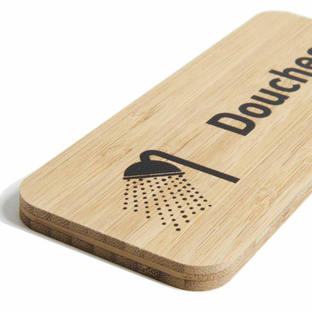 Plaque de porte Douches 60x150 mm - gamme Bamboo rectangle