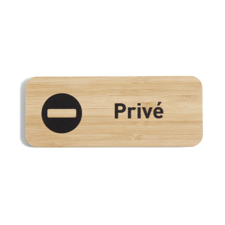 Plaque de porte Privé 60x150 mm - gamme Bamboo rectangle