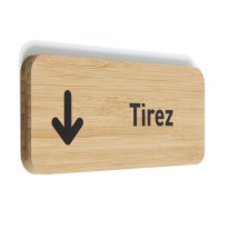Plaque de porte Tirez 60x150 mm - gamme Bamboo rectangle