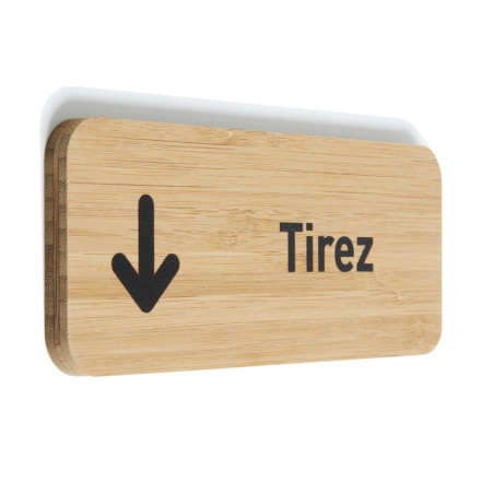 Plaque de porte Tirez 60x150 mm - gamme Bamboo rectangle
