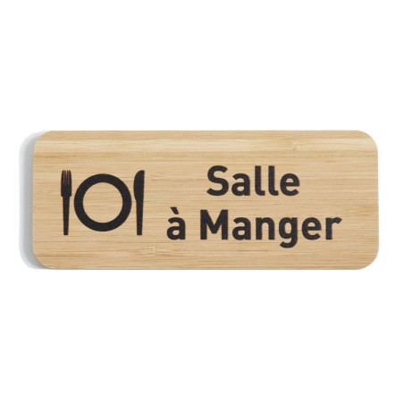 Plaque de porte Salle à manger 60x150 mm - gamme Bamboo rectangle
