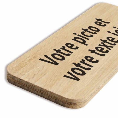 Plaque de porte personnalisée 60x150 mm - Gamme Bamboo rectangle