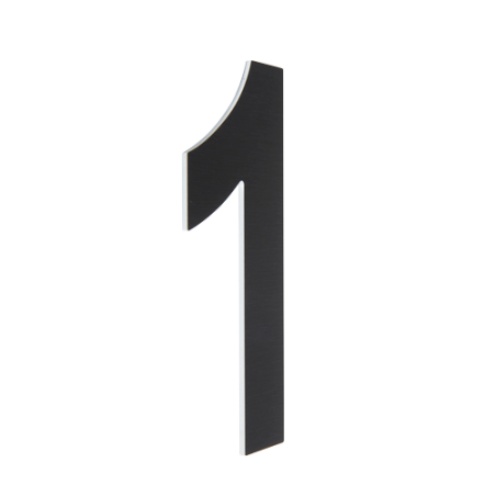 Chiffres en aluminium brossé noir découpés - h 100 mm