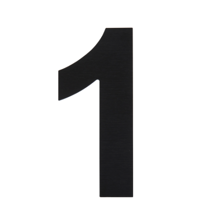 Chiffres en aluminium brossé noir découpés - h 150 mm