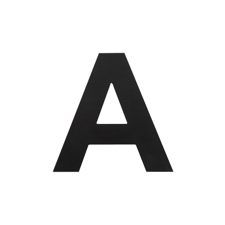 Lettres découpées en aluminium brossé noir - h 100 mm - Majuscule