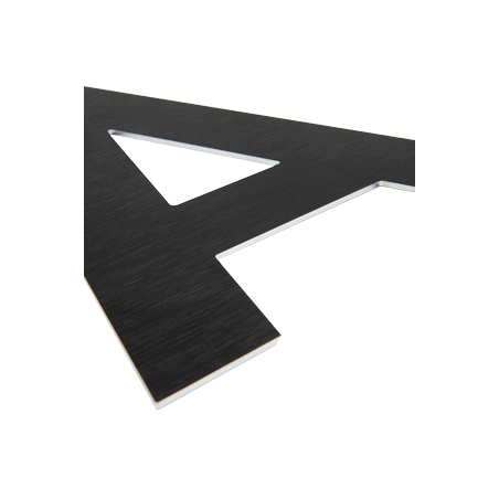 Lettres découpées en aluminium brossé noir - h 100 mm - Majuscule