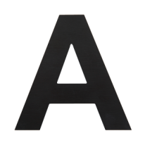 Lettres découpées en aluminium brossé noir - h 150 mm - Majuscule