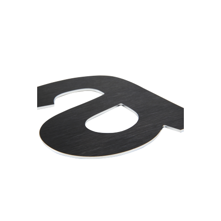 Lettres découpées en aluminium brossé noir - h 112 - 150 mm - Minuscule