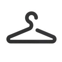 Pictogramme Vestiaires découpé en aluminium brossé noir - H 64 mm