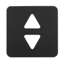 Pictogramme ascenseur découpé en aluminium brossé noir - 100 x 100 mm