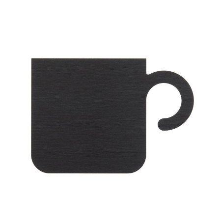 Pictogramme Cafétéria découpé en aluminium brossé noir - H 64 mm