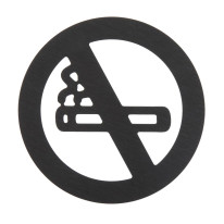 Pictogramme Interdiction de fumer découpé en aluminium brossé noir - Ø 100 mm