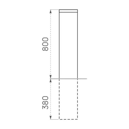 Borne inox anti bélier - dimensions