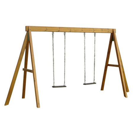 Balançoire tout en bois 2 places