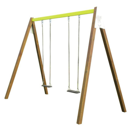 balançoire en acier et bois 2 places
