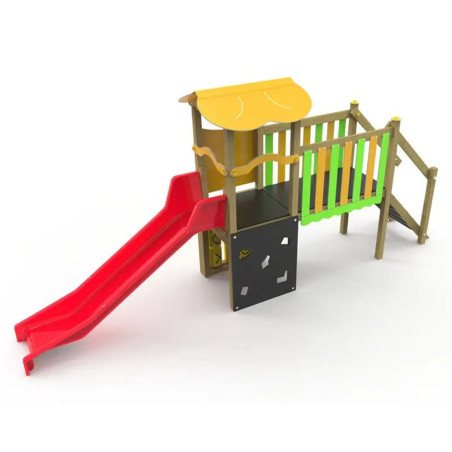 Structure multi-jeux avec toboggan