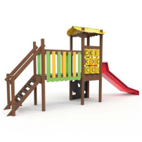 Structure multi-jeux avec toboggan