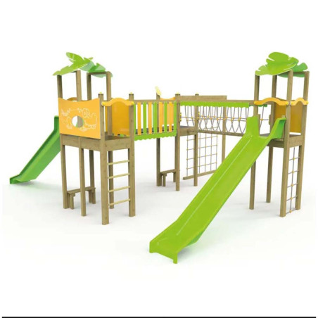 structure pour enfants multi-jeux thème jungle