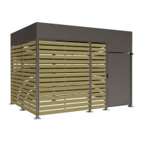 Abri vélos sécurisé tout bois - initial - 4023 mm - gris